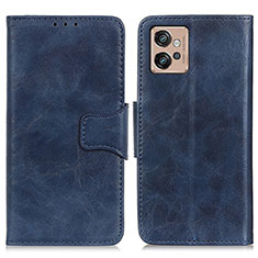 Leather Case Stands Flip Cover Holder M02L for Motorola Moto G32 Blue