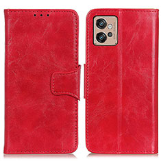 Leather Case Stands Flip Cover Holder M02L for Motorola Moto G32 Red