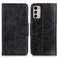 Leather Case Stands Flip Cover Holder M02L for Motorola Moto G42 Black