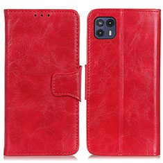 Leather Case Stands Flip Cover Holder M02L for Motorola Moto G50 5G Red