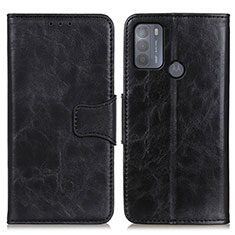 Leather Case Stands Flip Cover Holder M02L for Motorola Moto G50 Black