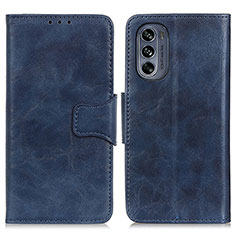 Leather Case Stands Flip Cover Holder M02L for Motorola Moto G62 5G Blue