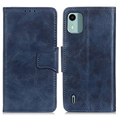 Leather Case Stands Flip Cover Holder M02L for Nokia C12 Blue