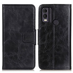 Leather Case Stands Flip Cover Holder M02L for Nokia C22 Black