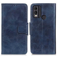 Leather Case Stands Flip Cover Holder M02L for Nokia C22 Blue