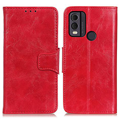 Leather Case Stands Flip Cover Holder M02L for Nokia C22 Red