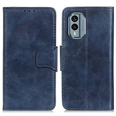 Leather Case Stands Flip Cover Holder M02L for Nokia X30 5G Blue