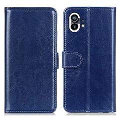 Leather Case Stands Flip Cover Holder M02L for Nothing Phone 1 Blue