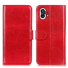 Leather Case Stands Flip Cover Holder M02L for Nothing Phone 1 Red