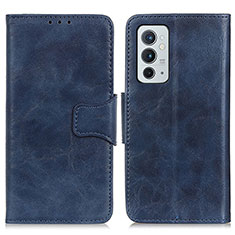 Leather Case Stands Flip Cover Holder M02L for OnePlus 9RT 5G Blue