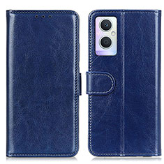 Leather Case Stands Flip Cover Holder M02L for OnePlus Nord N20 5G Blue