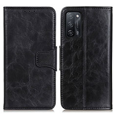 Leather Case Stands Flip Cover Holder M02L for Oppo A53s 5G Black