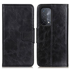 Leather Case Stands Flip Cover Holder M02L for Oppo A74 5G Black
