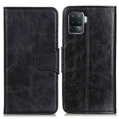 Leather Case Stands Flip Cover Holder M02L for Oppo A94 4G Black