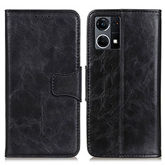 Leather Case Stands Flip Cover Holder M02L for Oppo F21s Pro 4G Black