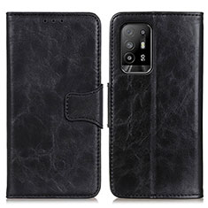 Leather Case Stands Flip Cover Holder M02L for Oppo Reno5 Z 5G Black