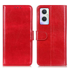 Leather Case Stands Flip Cover Holder M02L for Oppo Reno7 Lite 5G Red