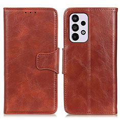 Leather Case Stands Flip Cover Holder M02L for Samsung Galaxy A33 5G Brown