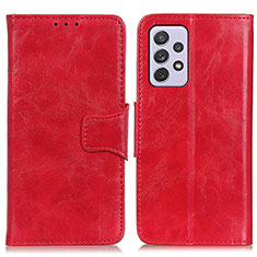 Leather Case Stands Flip Cover Holder M02L for Samsung Galaxy A73 5G Red