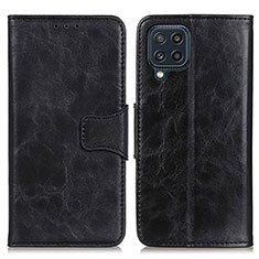 Leather Case Stands Flip Cover Holder M02L for Samsung Galaxy M32 4G Black