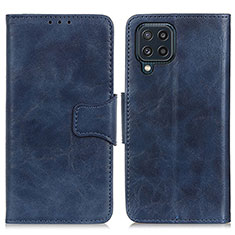 Leather Case Stands Flip Cover Holder M02L for Samsung Galaxy M32 4G Blue
