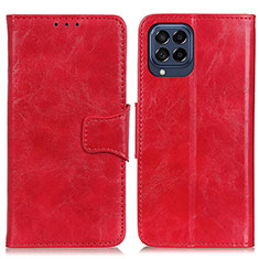 Leather Case Stands Flip Cover Holder M02L for Samsung Galaxy M53 5G Red