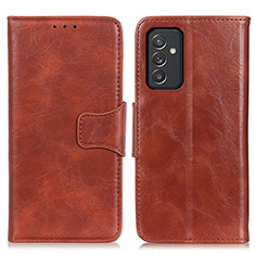 Leather Case Stands Flip Cover Holder M02L for Samsung Galaxy Quantum2 5G Brown