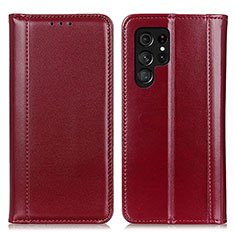 Leather Case Stands Flip Cover Holder M02L for Samsung Galaxy S21 Ultra 5G Red