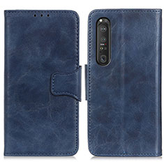 Leather Case Stands Flip Cover Holder M02L for Sony Xperia 1 III Blue