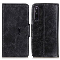Leather Case Stands Flip Cover Holder M02L for Sony Xperia 1 V Black
