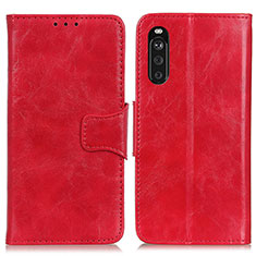 Leather Case Stands Flip Cover Holder M02L for Sony Xperia 10 III Lite Red