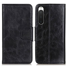 Leather Case Stands Flip Cover Holder M02L for Sony Xperia 10 IV Black