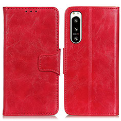 Leather Case Stands Flip Cover Holder M02L for Sony Xperia 5 IV Red