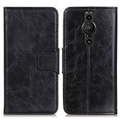 Leather Case Stands Flip Cover Holder M02L for Sony Xperia PRO-I Black