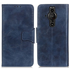 Leather Case Stands Flip Cover Holder M02L for Sony Xperia PRO-I Blue