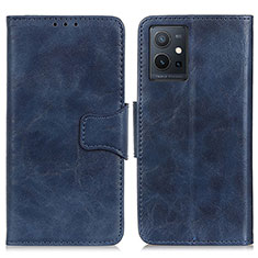 Leather Case Stands Flip Cover Holder M02L for Vivo iQOO Z6 5G Blue