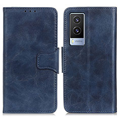 Leather Case Stands Flip Cover Holder M02L for Vivo V21e 5G Blue
