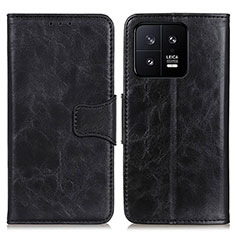 Leather Case Stands Flip Cover Holder M02L for Xiaomi Mi 13 5G Black