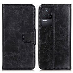 Leather Case Stands Flip Cover Holder M02L for Xiaomi Redmi K50 5G Black