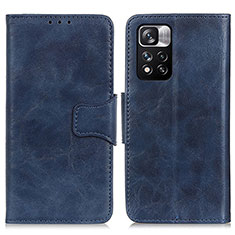 Leather Case Stands Flip Cover Holder M02L for Xiaomi Redmi Note 11 Pro+ Plus 5G Blue