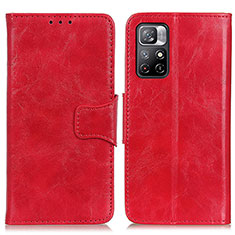 Leather Case Stands Flip Cover Holder M02L for Xiaomi Redmi Note 11S 5G Red