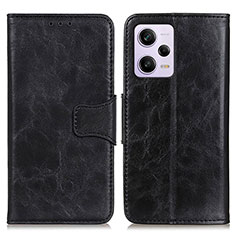 Leather Case Stands Flip Cover Holder M02L for Xiaomi Redmi Note 12 Pro 5G Black