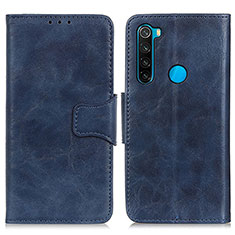 Leather Case Stands Flip Cover Holder M02L for Xiaomi Redmi Note 8 (2021) Blue