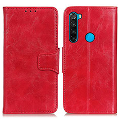 Leather Case Stands Flip Cover Holder M02L for Xiaomi Redmi Note 8 (2021) Red