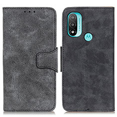 Leather Case Stands Flip Cover Holder M03L for Motorola Moto E20 Black