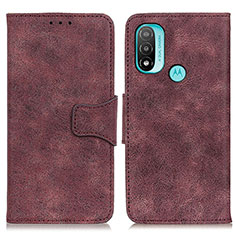 Leather Case Stands Flip Cover Holder M03L for Motorola Moto E20 Purple