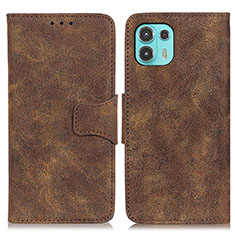 Leather Case Stands Flip Cover Holder M03L for Motorola Moto Edge 20 Lite 5G Brown