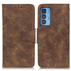 Leather Case Stands Flip Cover Holder M03L for Motorola Moto Edge 20 Pro 5G Brown