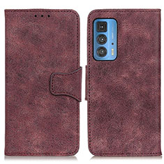 Leather Case Stands Flip Cover Holder M03L for Motorola Moto Edge 20 Pro 5G Purple