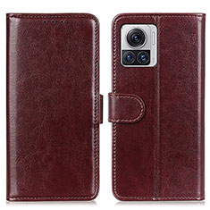Leather Case Stands Flip Cover Holder M03L for Motorola Moto Edge 30 Ultra 5G Brown